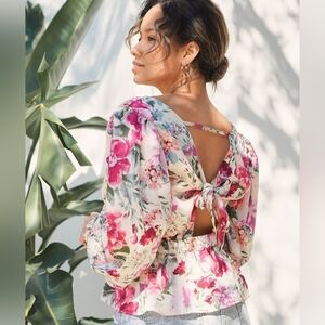 Express Floral Tie Back Top